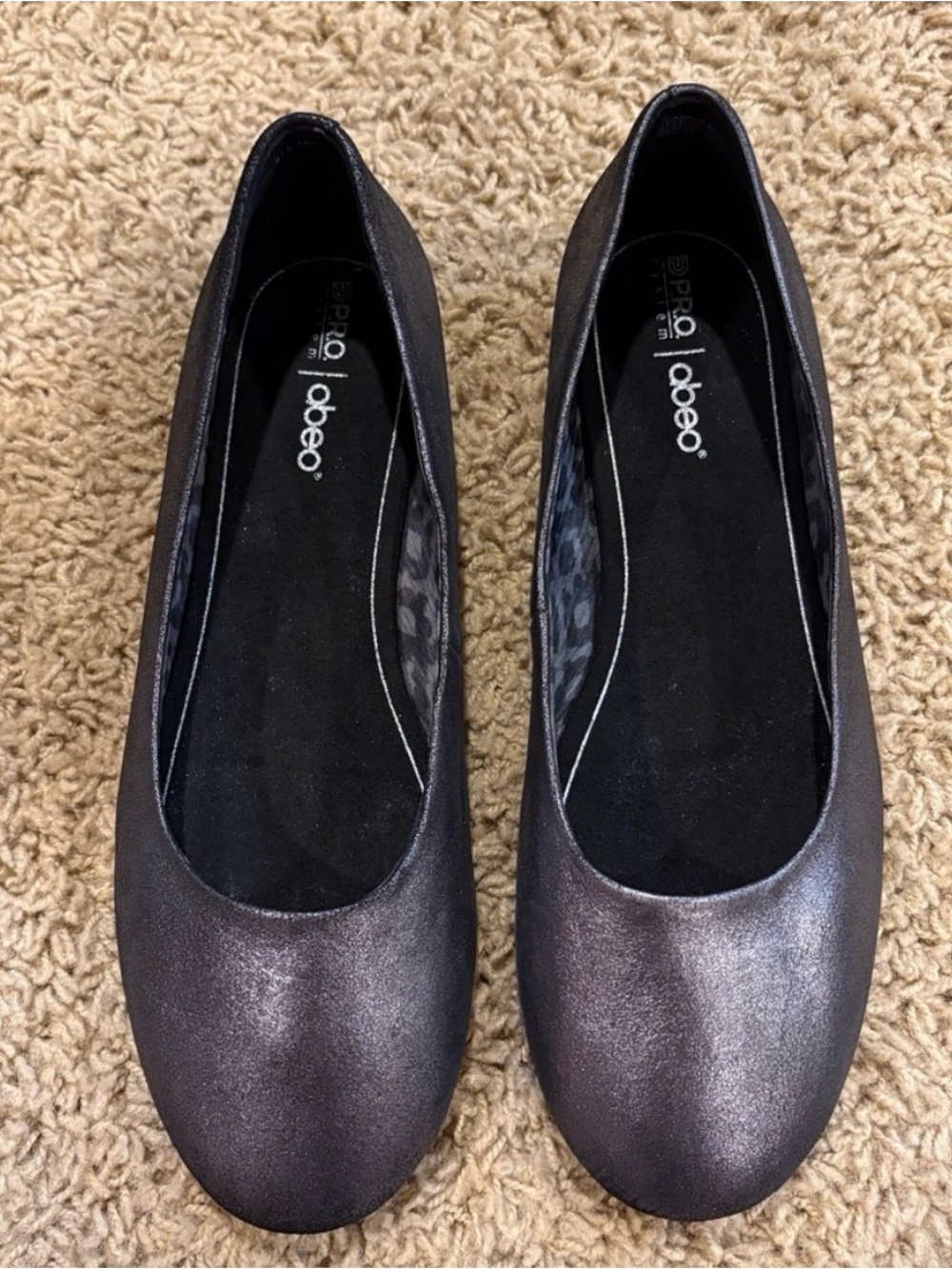 Abeo Shimmery Charcoal Ballet Flats